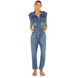 We The Free People Sydney Denim Jumpsuit Women Size Large